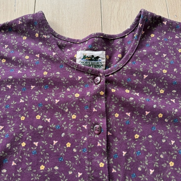 Vintage Northern Reflections Floral Print Button Down Long Sleeve Top Size M - Picture 3 of 9